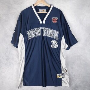 Vintage New York Jersey Mens XL Blue Football Mesh Champ Patch Streetwear